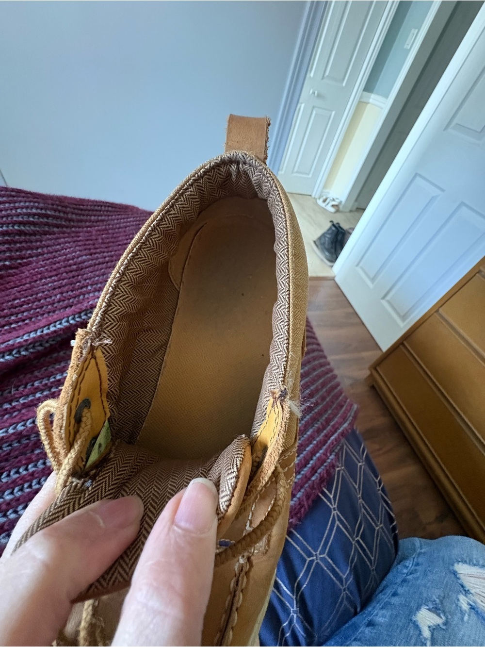 Timberland Men’s Tan Leather & Canvas Chukka Sneakers - Picture 8 of 15